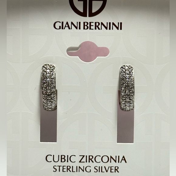 GIANI BERNINI STERLING SILVER CUBIC ZIRCONIA EARRINGS - Picture 3 of 3